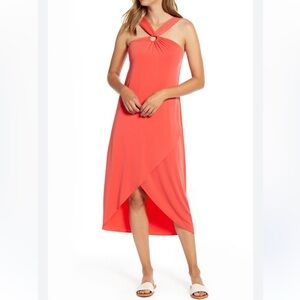 Tommy Bahama Red Carmela Halter Maxi Dress